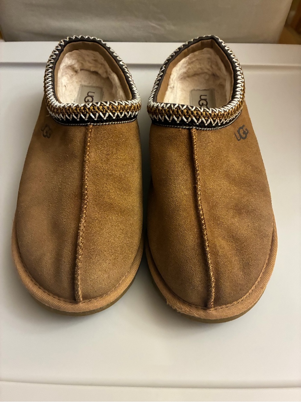 UGG Kids Slip-On Shearling-Lined Slippers in Chestnut Brown